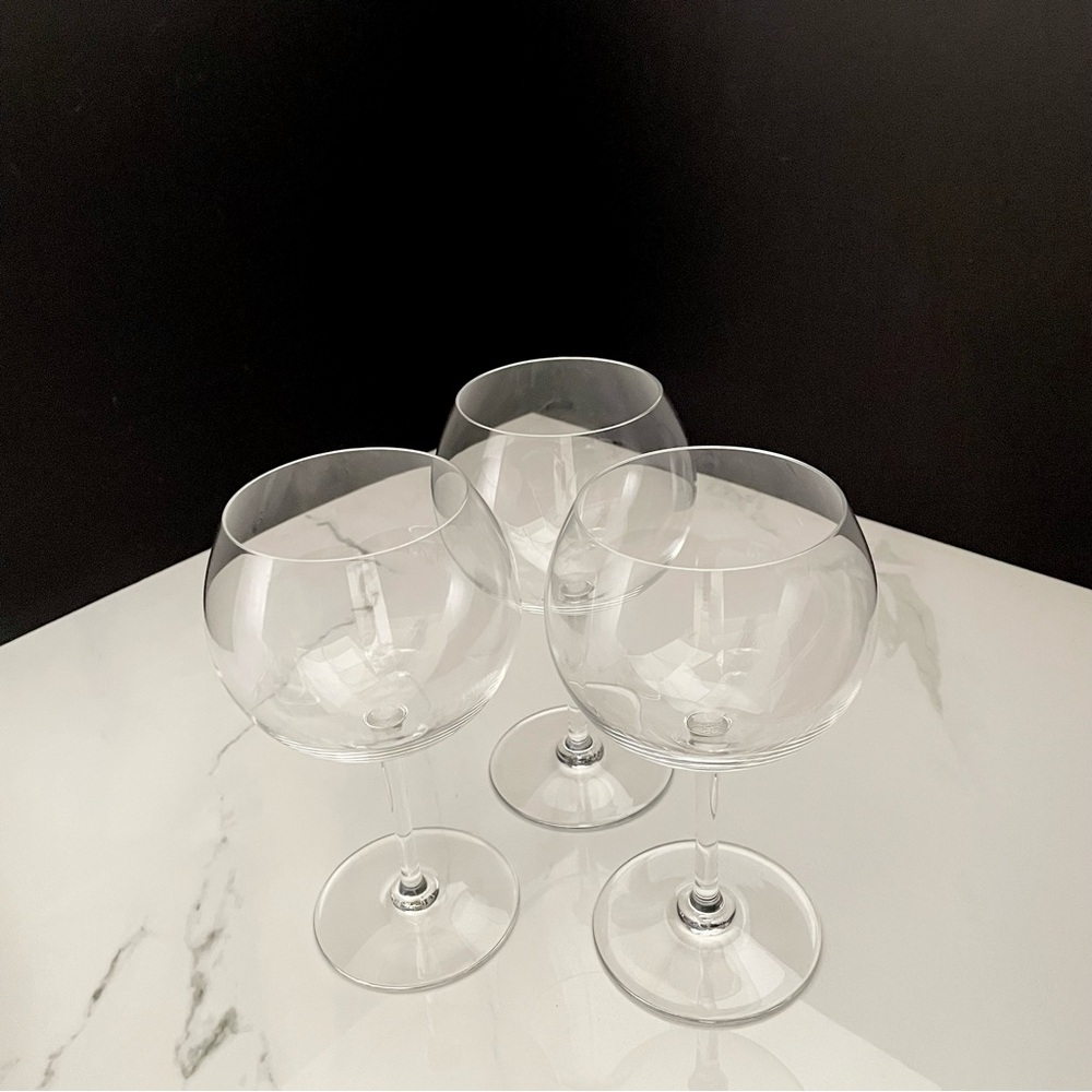 SET of 3 Red Wine Balloon Glasses by Baccarat